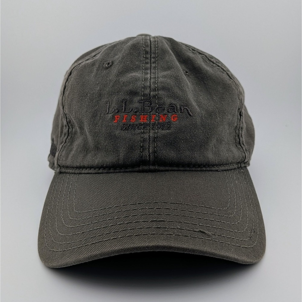 L.L. Bean Fishing Cap Adjustable Embroidered Green Khaki Strapback Hat
